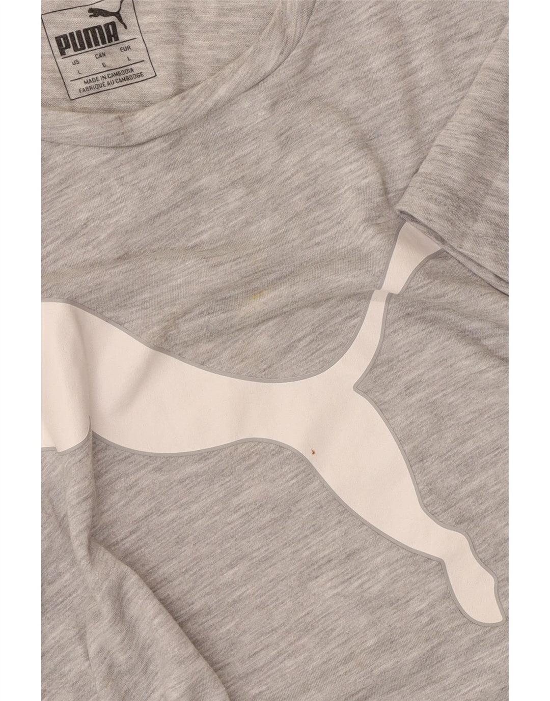 Γυναικείο γραφικό μπλουζάκι Puma τοπ UK 14 Large Grey Flecked Polyester