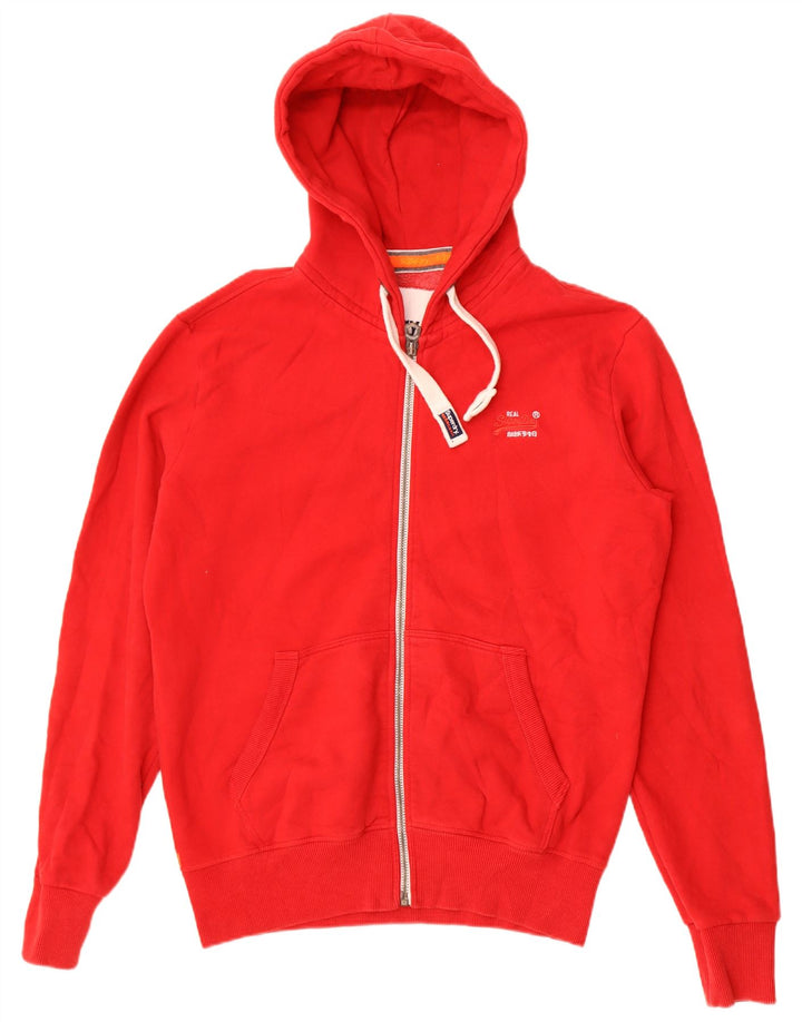 Ανδρικό πουλόβερ με κουκούλα με φερμουάρ Superdry, μεγάλο κόκκινο βαμβακερό