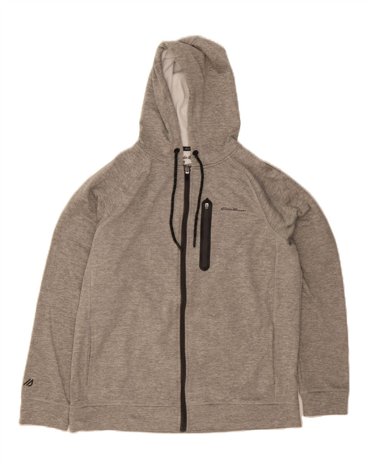 EDDIE BAUER Mens Zip Hoodie Sweater Medium Grey Polyester Vintage Eddie Bauer and Second-Hand Eddie Bauer from Messina Hembry 