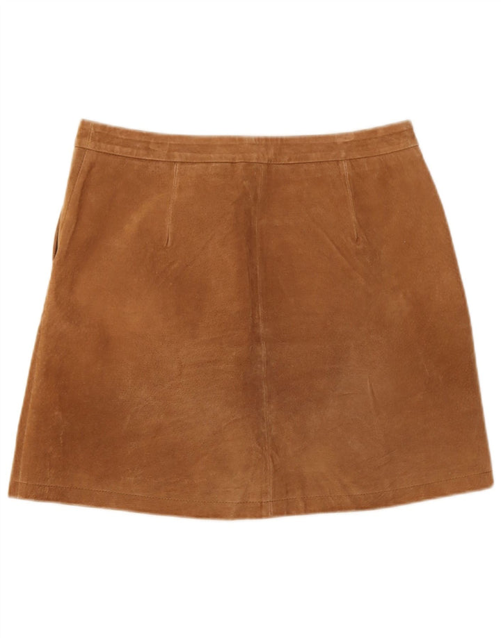 Vintage Γυναικεία Mini Suede Φούστα Μεσαίο W30 Καφέ