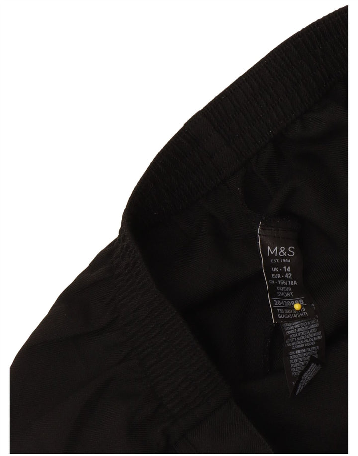 Marks & Spencer Γυναικείο Cropped Παντελόνι UK 14 Large W34 L24 Black Polyester