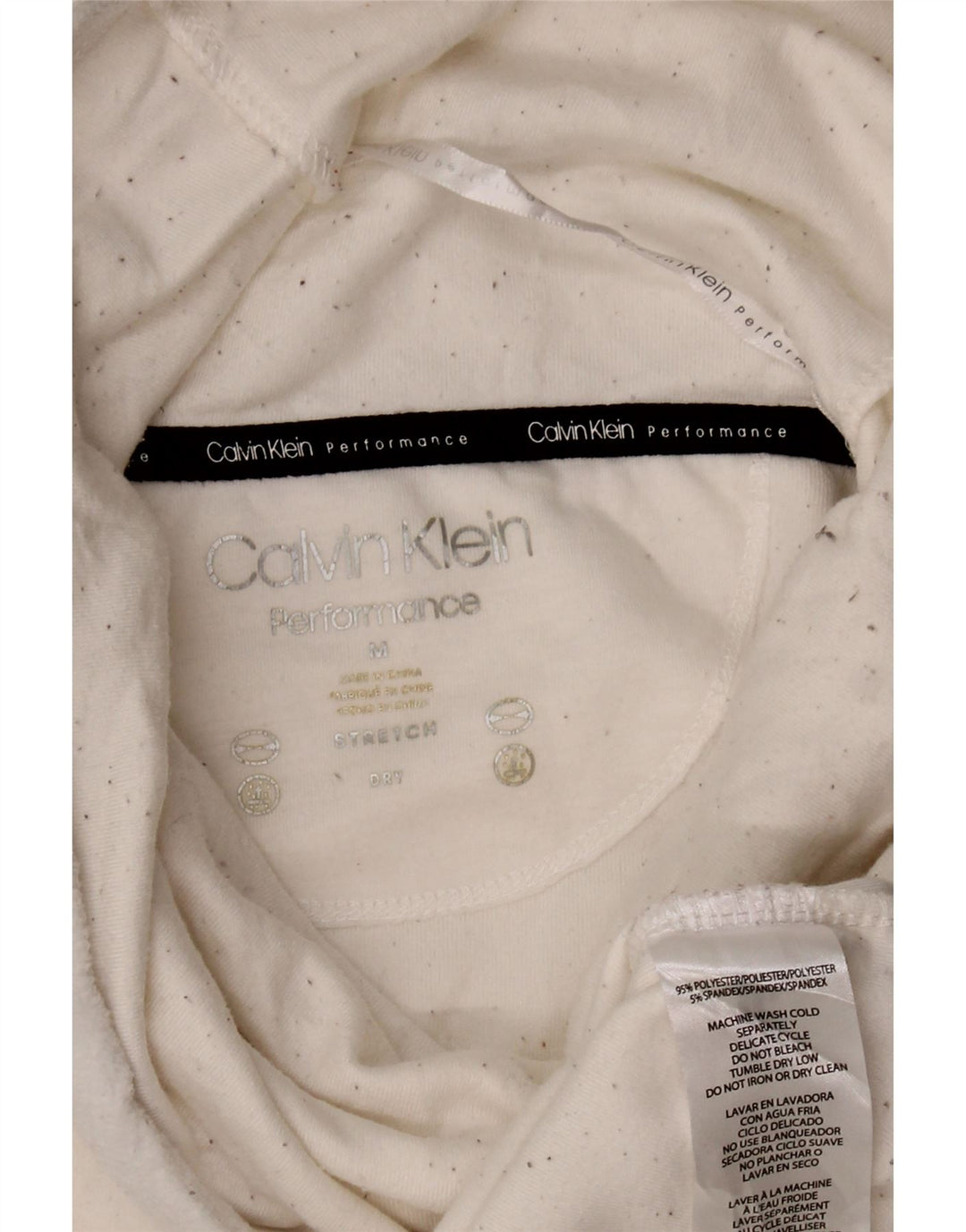 Γυναικείο φούτερ Calvin Klein με ρολό λαιμόκοψη Jumper UK 14 Medium White