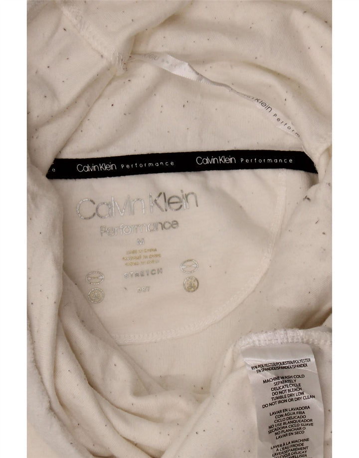 Γυναικείο φούτερ Calvin Klein με ρολό λαιμόκοψη Jumper UK 14 Medium White