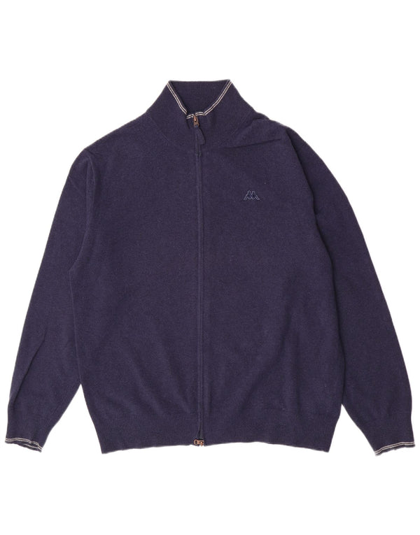 Ανδρικό πουλόβερ ζακέτα Kappa XL Navy Blue Virgin Wool