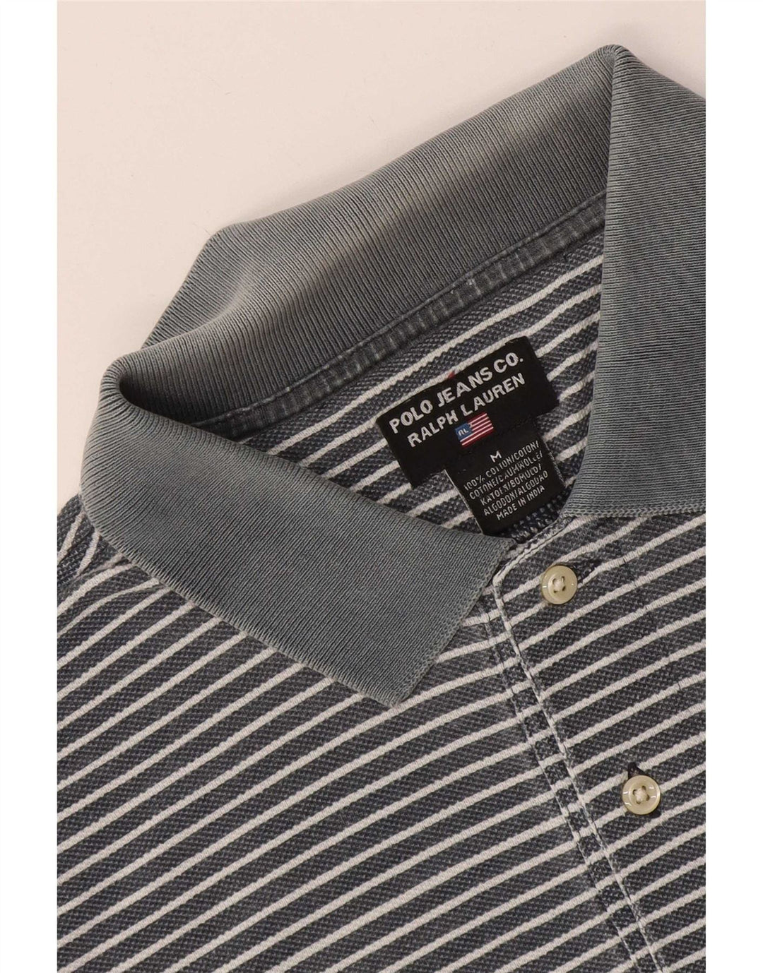 Πόλο Ralph Lauren Ανδρικό πουκάμισο Βαμβακερό με μεσαίο μπλε ρίγες