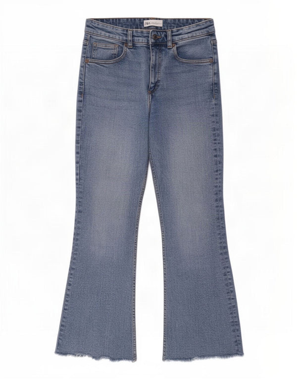 Zara Γυναικεία Crop Bootcut Jeans EU 38 Small W28 L26 Blue Cotton