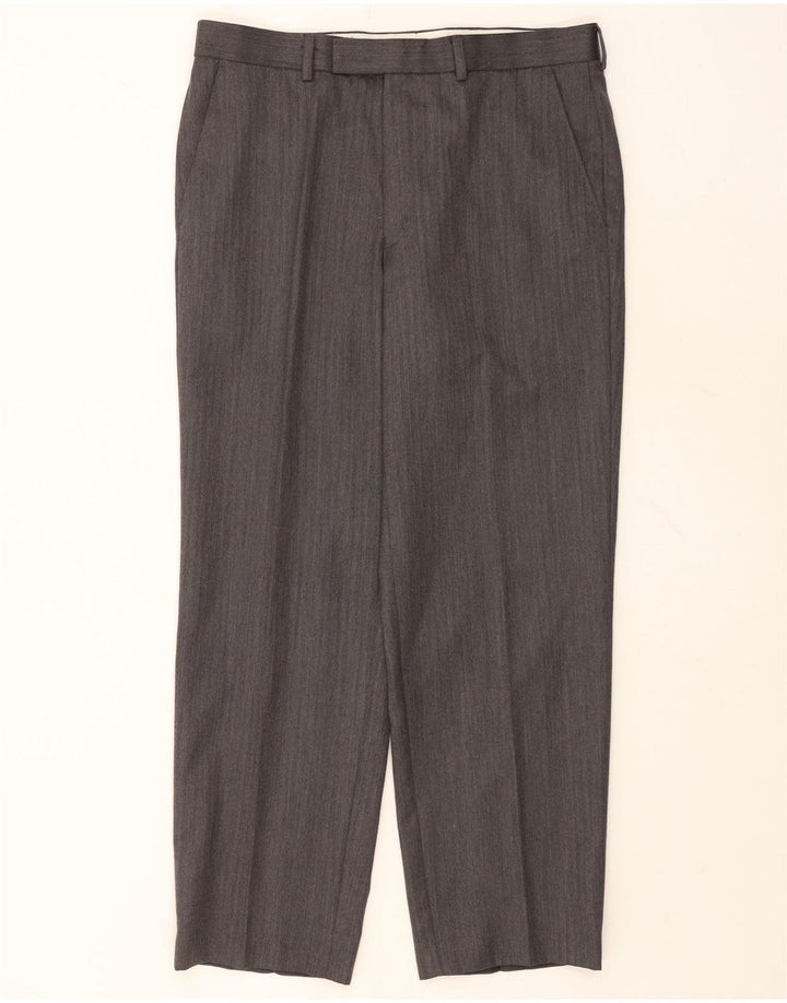 Ανδρικό ίσιο παντελόνι Marks & Spencer W34 L29 Γκρι μαλλί