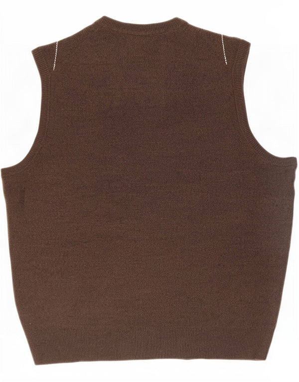 Dockers Mens Vest Tank Top XL Brown Argyle/Diamond Acrylic