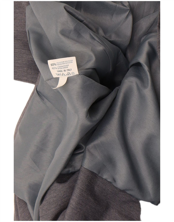 Vintage γυναικείο σακάκι με διπλό στήθος UK 12 Medium Grey Polyester