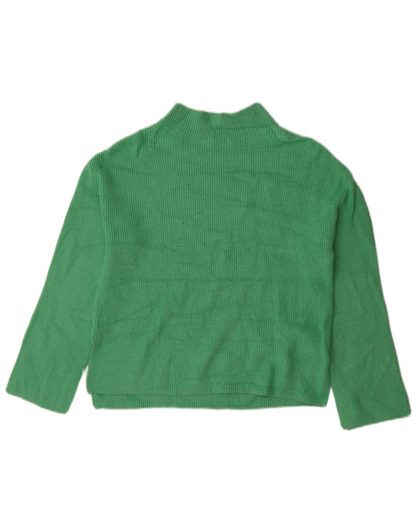 Marks & Spencer Γυναικείο πουλόβερ με λαιμό χελώνα UK 10 Small Green Viscose