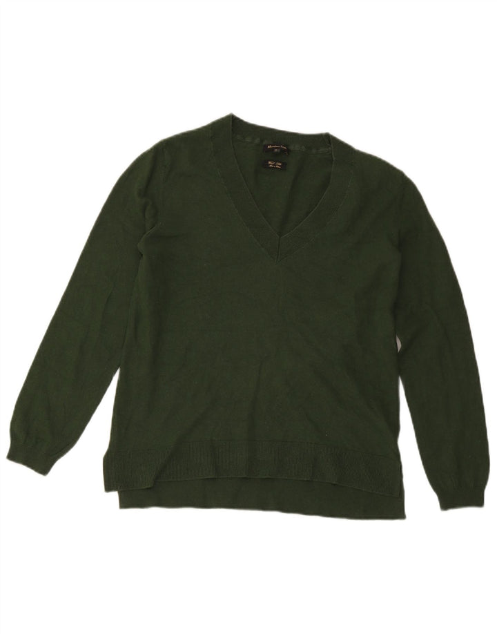 Massimo Dutti Γυναικείο πουλόβερ με λαιμόκοψη UK 14 Large Green