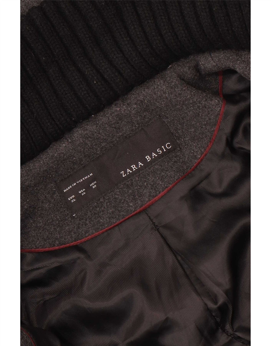 Zara Γυναικείο Πανωφόρι με Κουκούλα UK 18 XL Γκρι