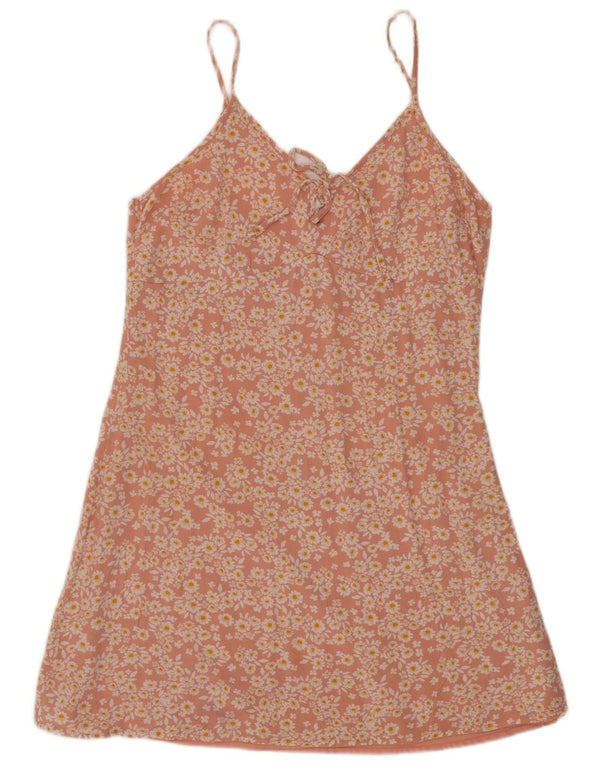 Hollister Γυναικείο Slip Dress UK 8 Small Pink Floral Polyester