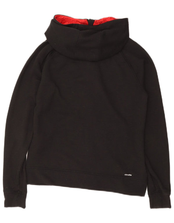 Γυναικείο πουλόβερ ADIDAS Climalite Zip Hoodie UK 4/6 XS μαύρο πολυεστέρα