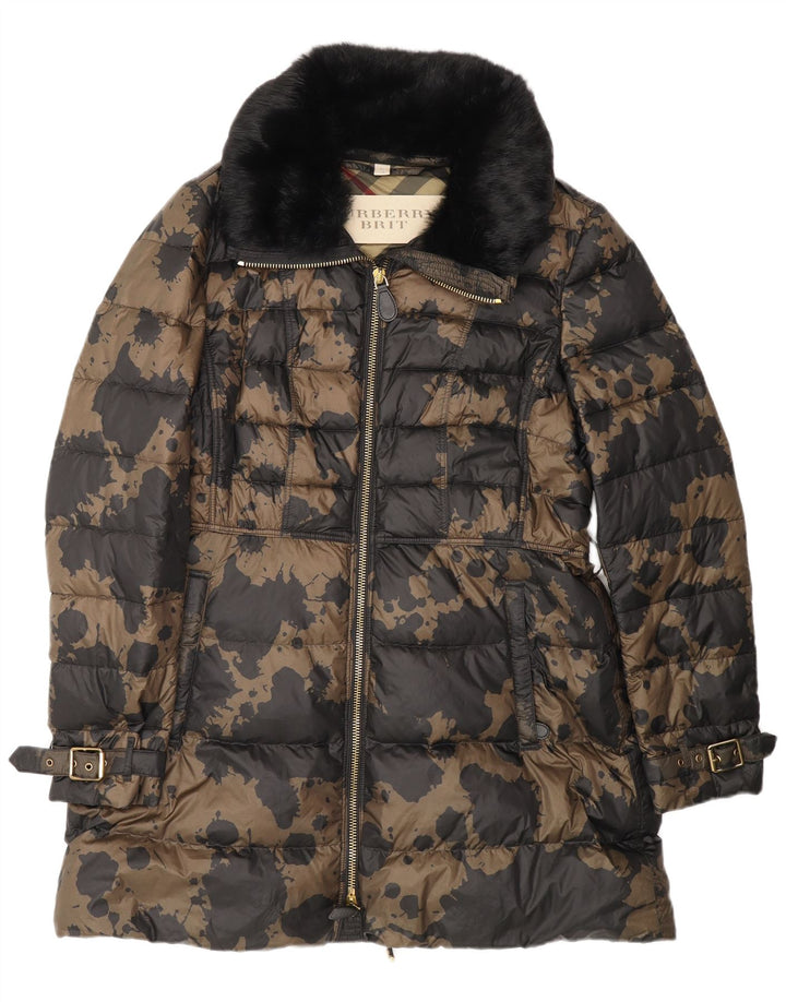Γυναικείο παλτό με μοτίβο Burberry UK 18 XL Σχεδιαστής καμουφλάζ καφέ