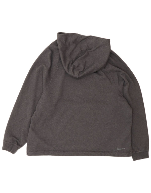Nike Girls Dri Fit Hoodie Jumper 13-14 Years XL Grey Cotton