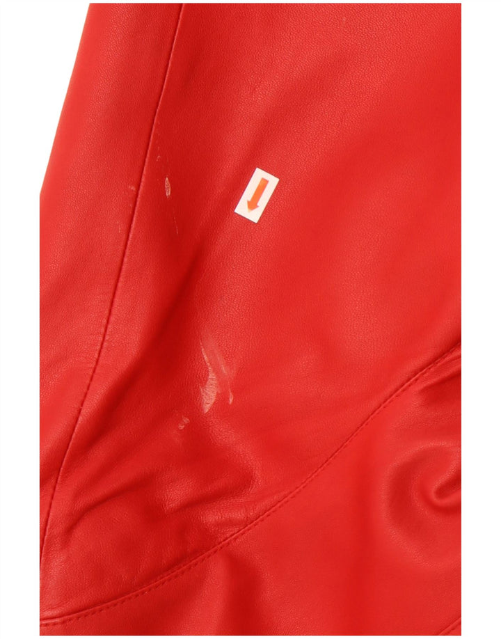 Vintage γυναικείο δερμάτινο μπουφάν UK 16 μεγάλο κόκκινο δέρμα