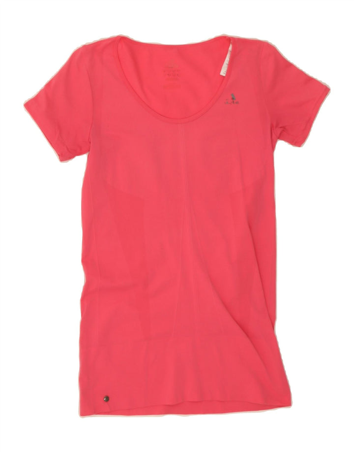 ADIDAS Womens Climacool T-Shirt Top UK 12 Medium Pink Nylon Vintage Adidas and Second-Hand Adidas from Messina Hembry 