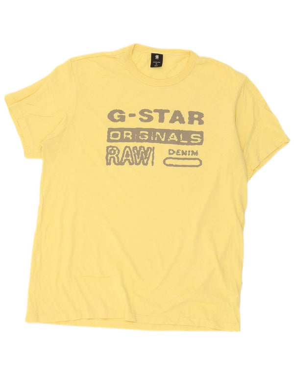 Ανδρικό γραφικό T-Shirt G-Star Top XL Κίτρινο βαμβακερό