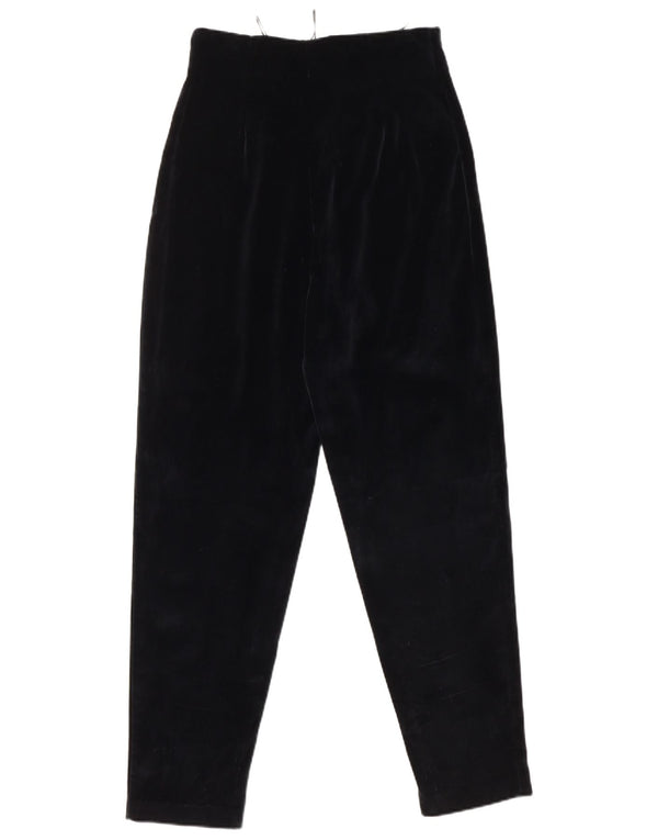 Vintage γυναικείο βελούδινο κωνικό casual παντελόνι IT 44 Medium W26 L29 Μαύρο