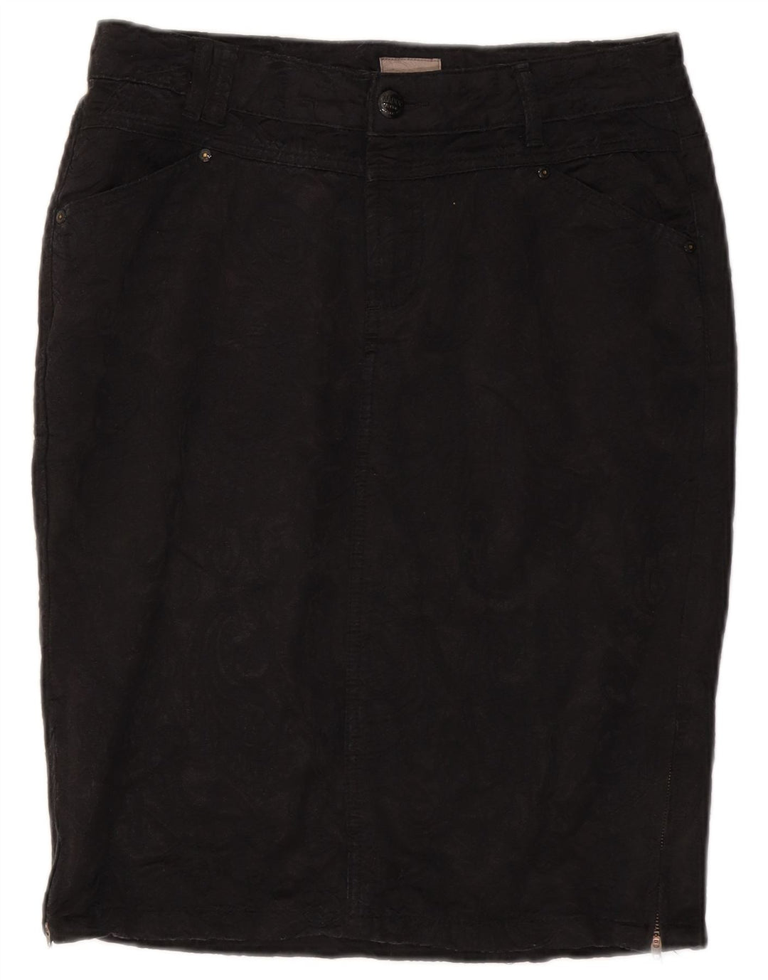 Vintage Γυναικεία Pencil Φούστα EU 40 Medium W30 Black Cotton Classic
