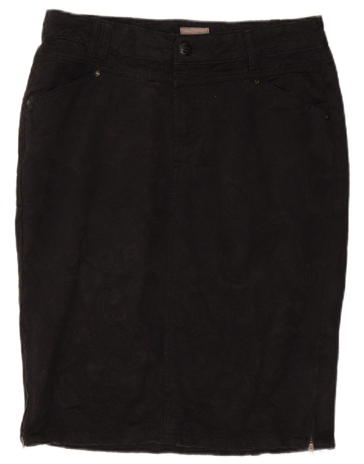 Vintage Γυναικεία Pencil Φούστα EU 40 Medium W30 Black Cotton Classic