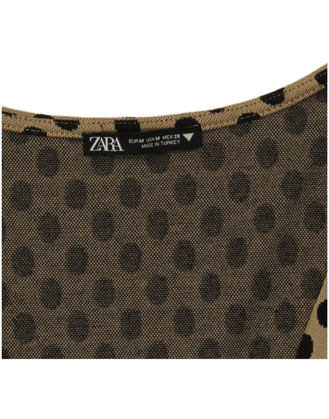 Zara Γυναικείο φόρεμα A-Line UK 12 Medium Beige πουά