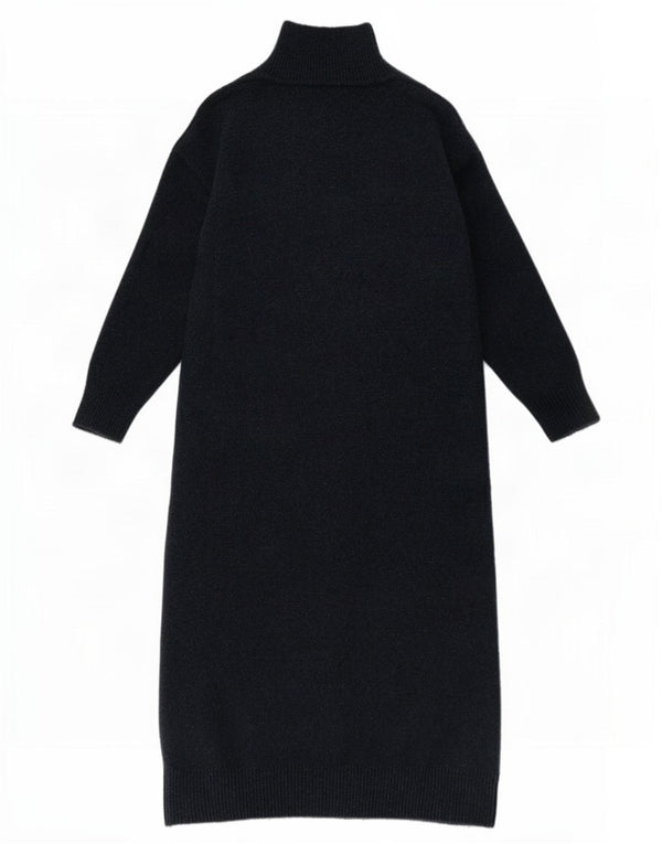 Zara Γυναικείο μακρυμάνικο φόρεμα UK 10 Small Navy Blue Acrylic
