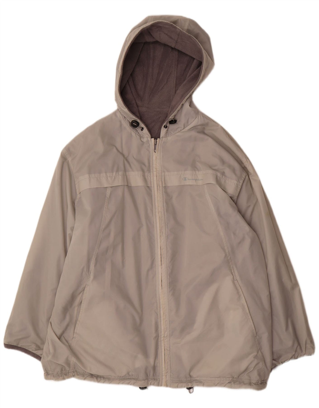 Ανδρικό Champion Hooded Reversible Fleece Jacket UK 44 2XL Grey Polyester