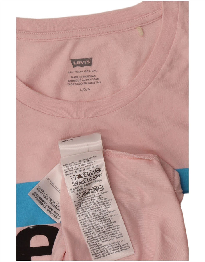 Γυναικείο γραφικό T-Shirt Levi's Top UK 16 Large Pink