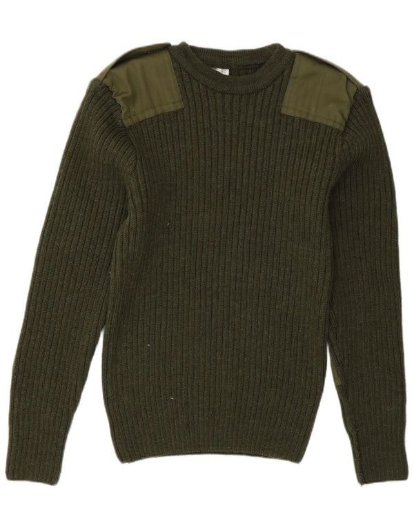 Vintage Ανδρικό Military Crew Jumper πουλόβερ UK 40 Medium Green Army