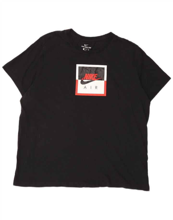 Ανδρικό γραφικό μπλουζάκι Nike 2XL μαύρο βαμβακερό