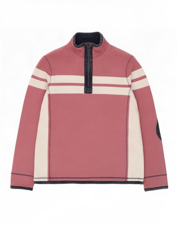 Fat Face Mens The Airlie Zip Neck Sweatshirt Jumper Medium Pink Striped