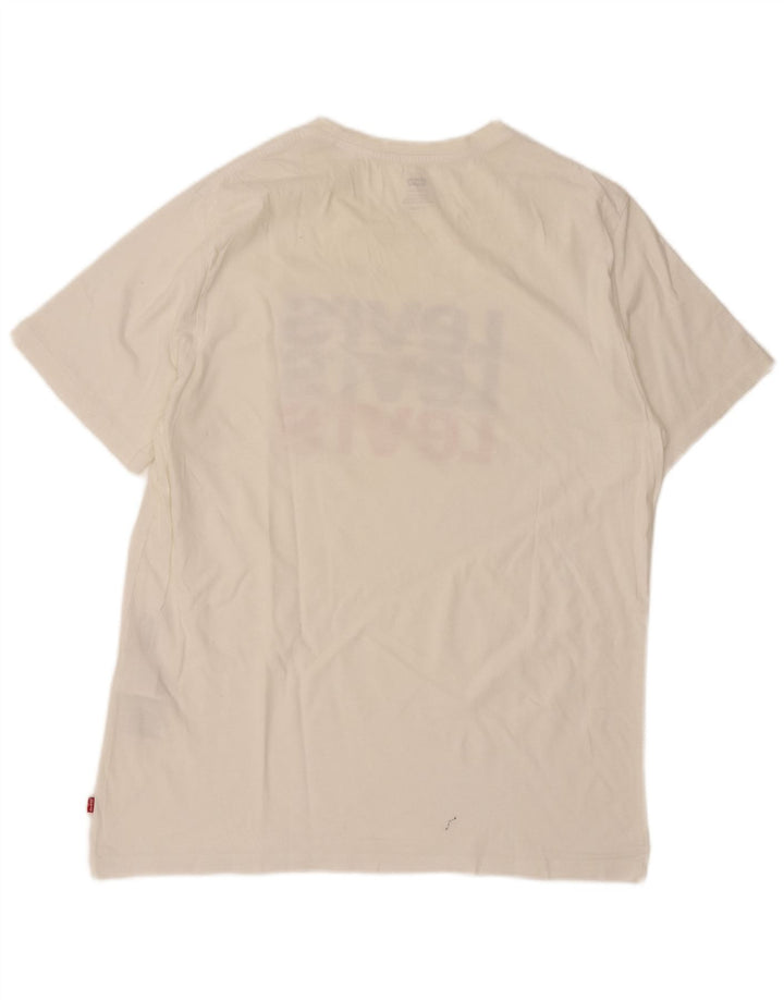 LEVI'S Mens Graphic T-Shirt Top XL White Cotton