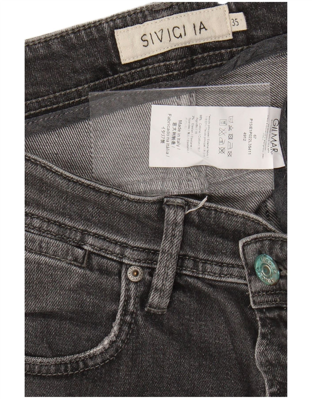 SIVIGLIA Ανδρικό Slim Jeans W35 L31 Γκρι βαμβακερό
