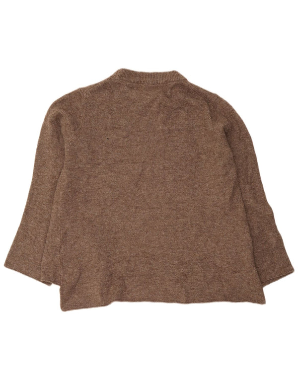 Zara Γυναικείο πουλόβερ Relaxed Fit Crew Neck Jumper UK 10 Small Brown Acrylic