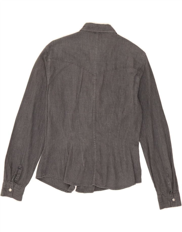 LEVI'S Womens Denim Shirt UK 12 Medium Grey Cotton Vintage Levi's and Second-Hand Levi's from Messina Hembry 