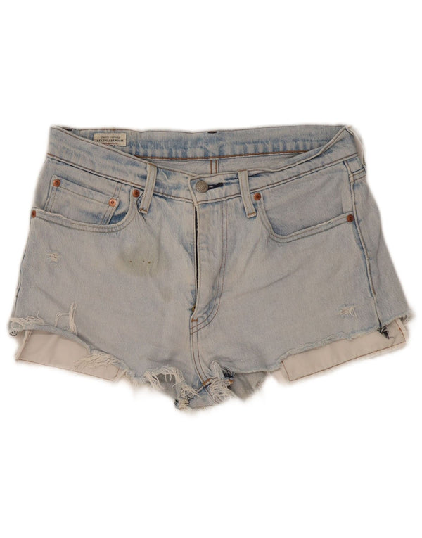 Levi's Womens 512 Denim Distressed Hot Pants W32 μεγάλο μπλε βαμβακερό