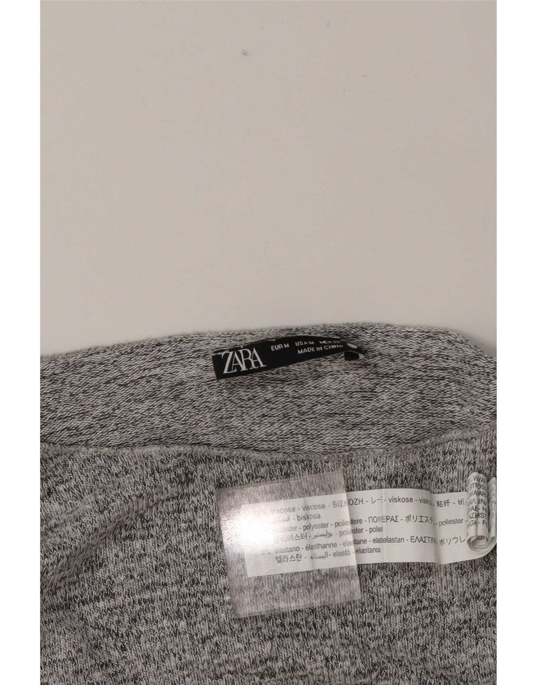Zara γυναικείο τοπ μακρυμάνικο UK 14 μεσαία γκρι βισκόζη