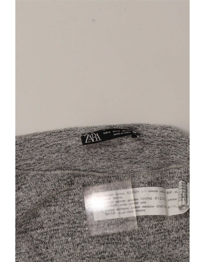 Zara γυναικείο τοπ μακρυμάνικο UK 14 μεσαία γκρι βισκόζη
