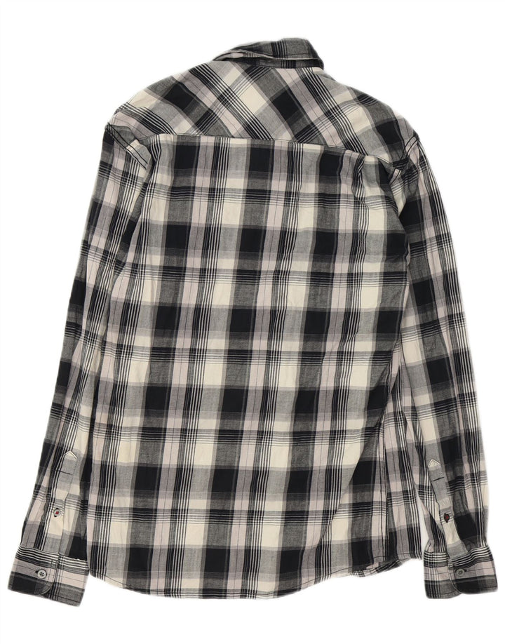 WRANGLER Mens Flannel Shirt Small Black Check Cotton