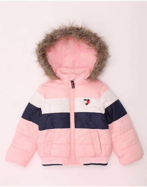 Tommy Hilfiger Baby Girls Jacket 12-18 Months Pink Colourblock
