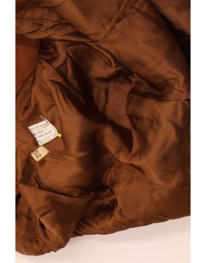 Vintage Γυναικείο Σουέντ Πανωφόρι IT 52 2XL Καφέ Δερμάτινο