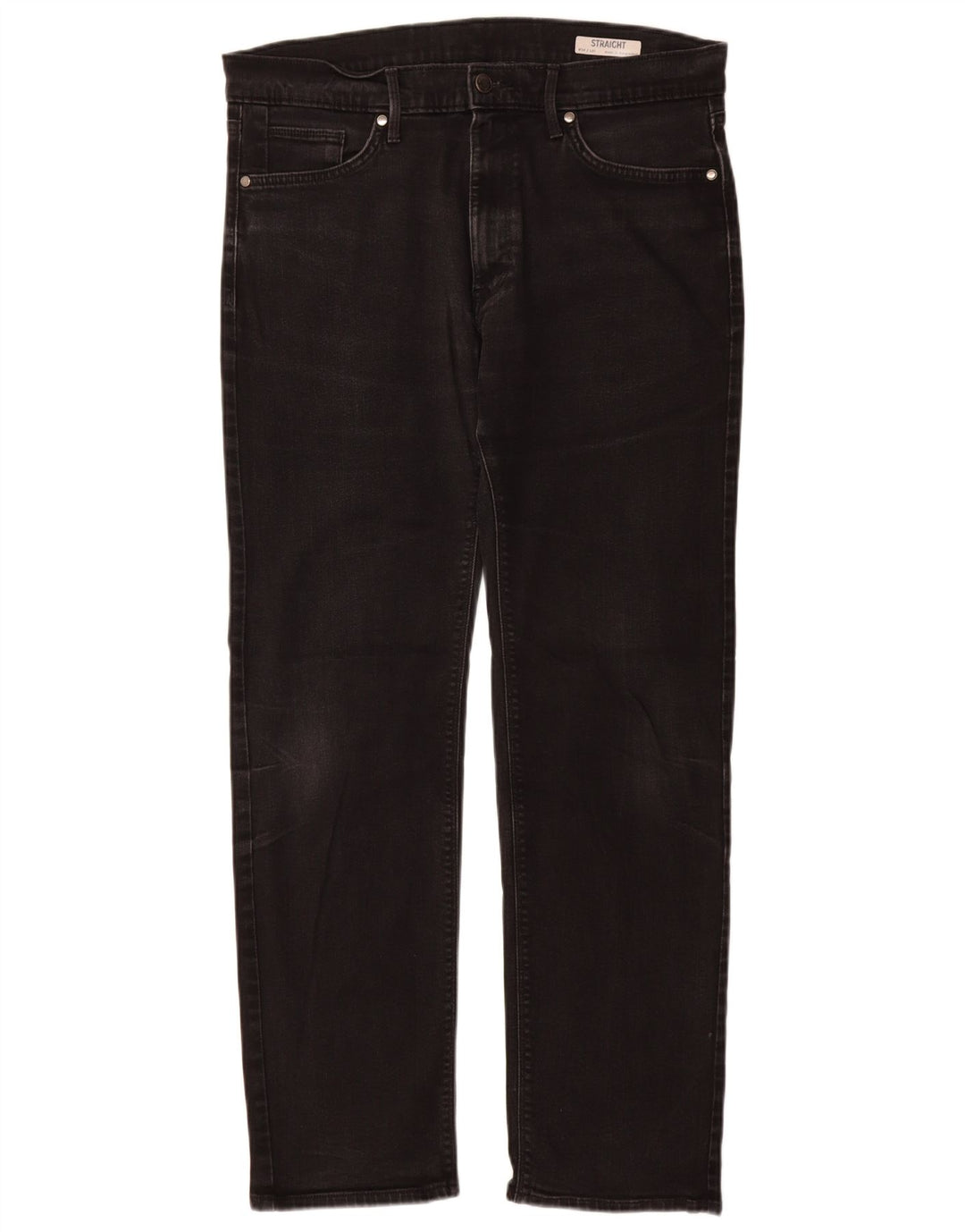 Ανδρικό τζιν ίσιο Marks & Spencer W34 L31 Μαύρο βαμβακερό