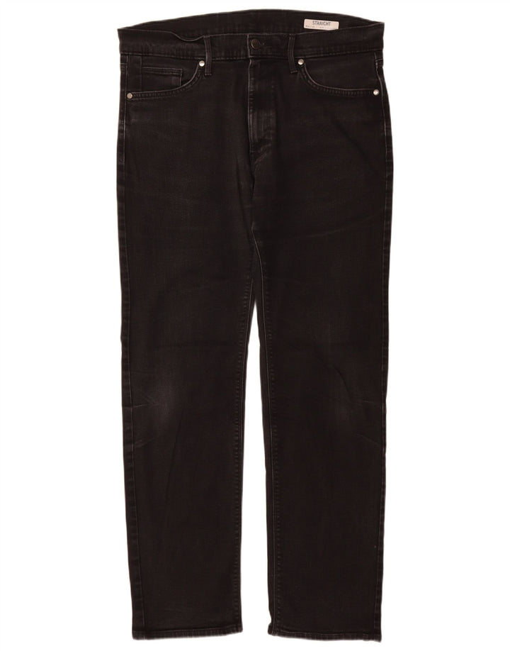 Ανδρικό τζιν ίσιο Marks & Spencer W34 L31 Μαύρο βαμβακερό