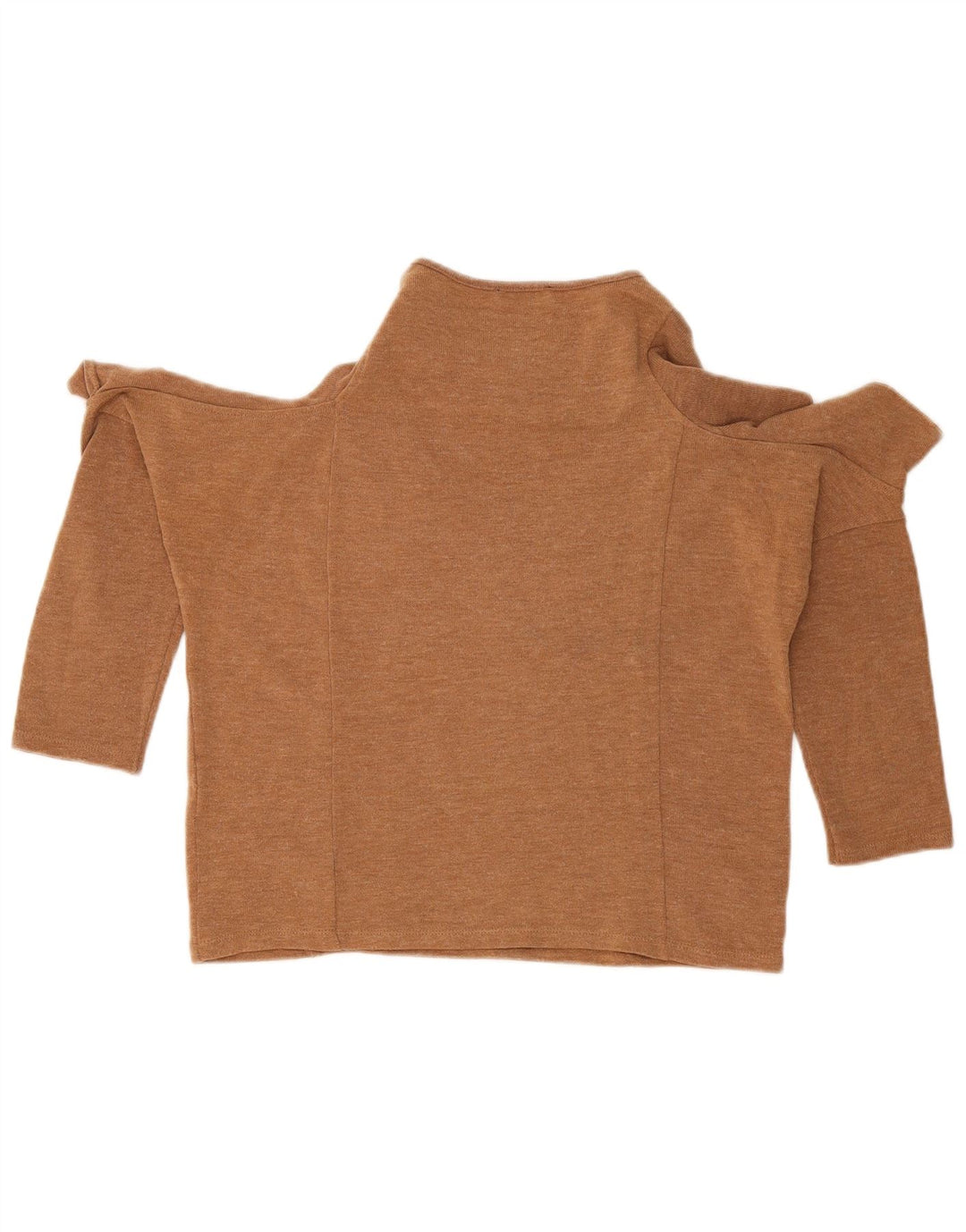 Zara Γυναικεία Μπλούζα Off Shoulder Top UK 14 Medium Beige Flecked