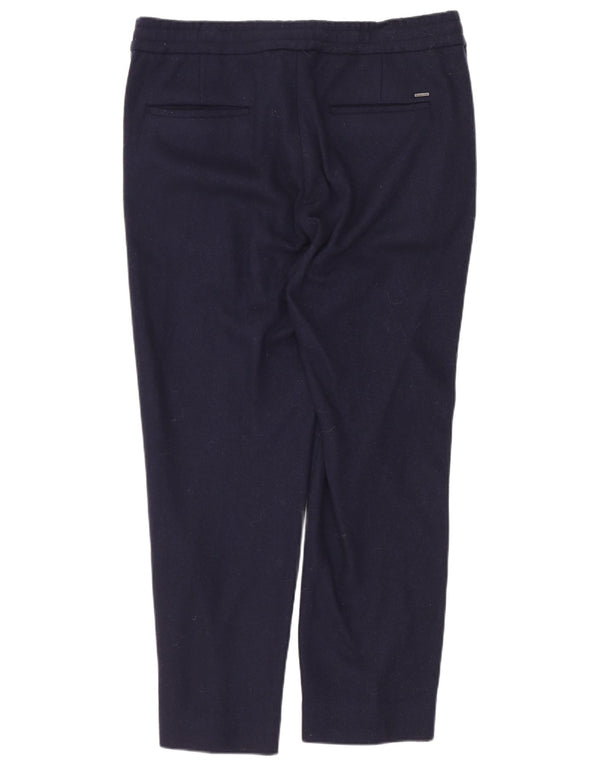 Massimo Dutti Ανδρικό Slim Cropped Παντελόνι EU 38 Small W30 L25 Navy Blue Wool
