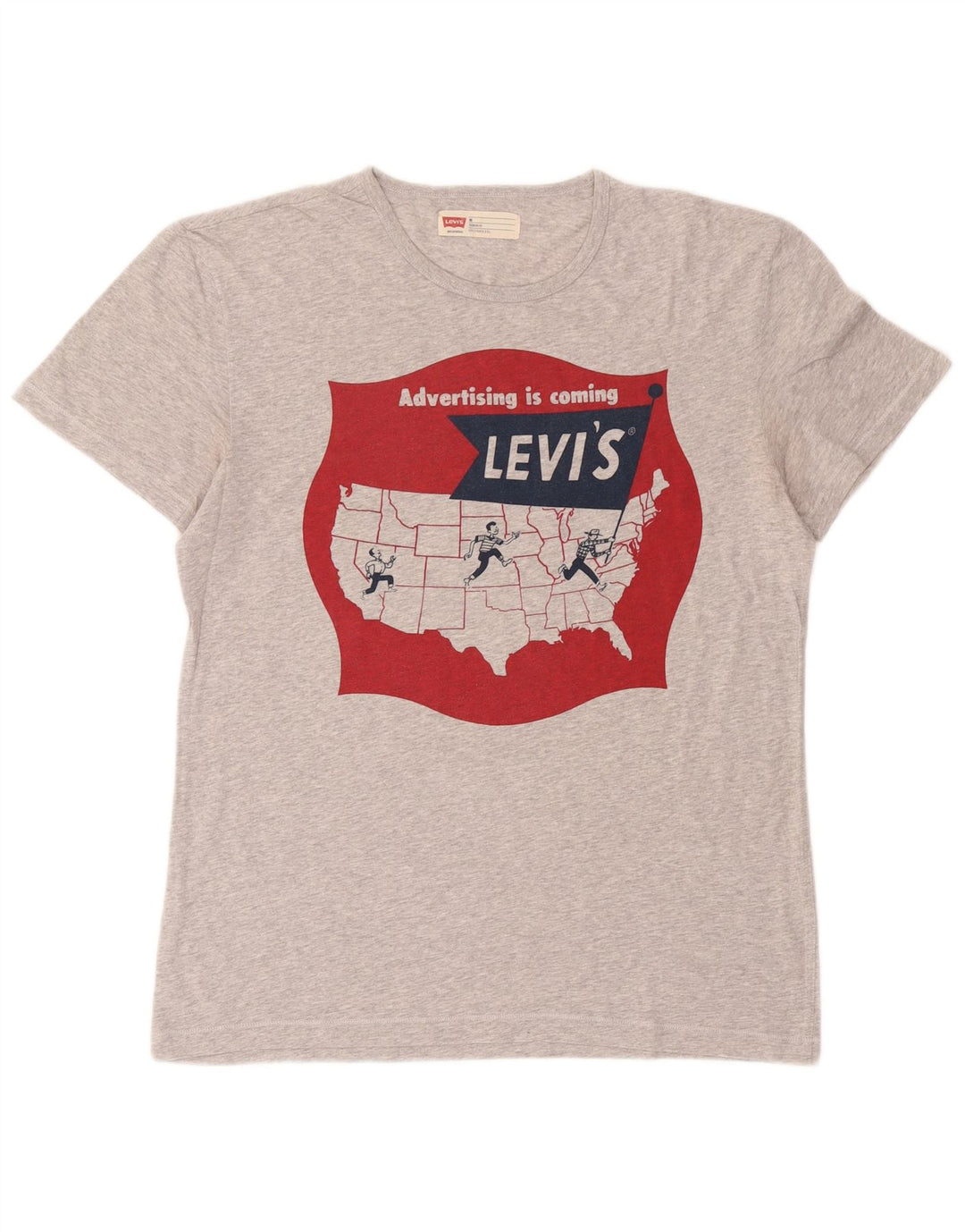 Ανδρικό γραφικό μπλουζάκι Levi's Standard Fit Top Μεσαίο γκρι βαμβακερό