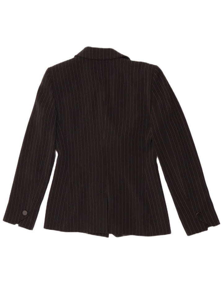 Emporio Armani Γυναικείο σακάκι 1 κουμπιού σακάκι UK 8 Small Black Pinstripe