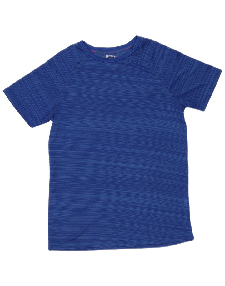 Mountain Warehouse Ανδρικό IsoCool T-Shirt Top Μικρό Μπλε Ριγέ Πολυεστέρας